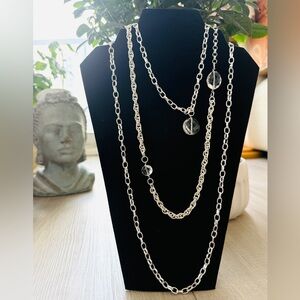 AGemma Necklace Silver Tone Clear